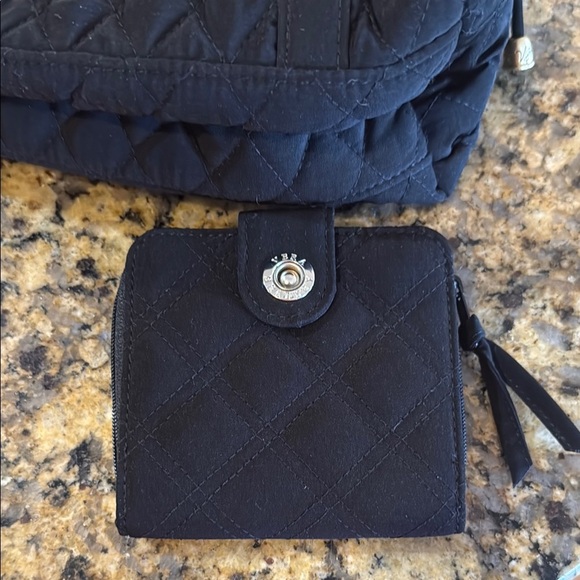 Vera Bradley Black Quilted Margie Handbag With Retired VB Bifold Wallet, NWOT - Picture 14 of 16